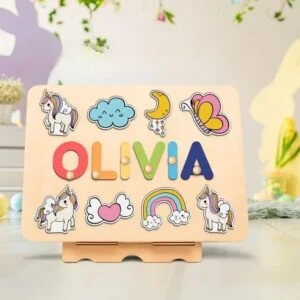 Unicorn Name Puzzle, Unicorn baby girl gift