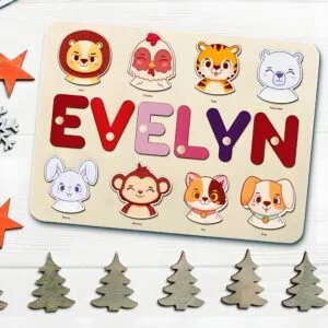 Animals Wooden Name Puzzle | Baby First Easter